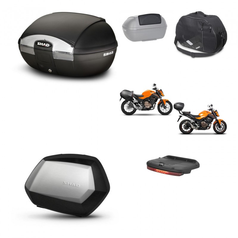 SHAD SH35 PREMIUM suitcases + mounting bracket SH45 trunk accessories KIT-460788