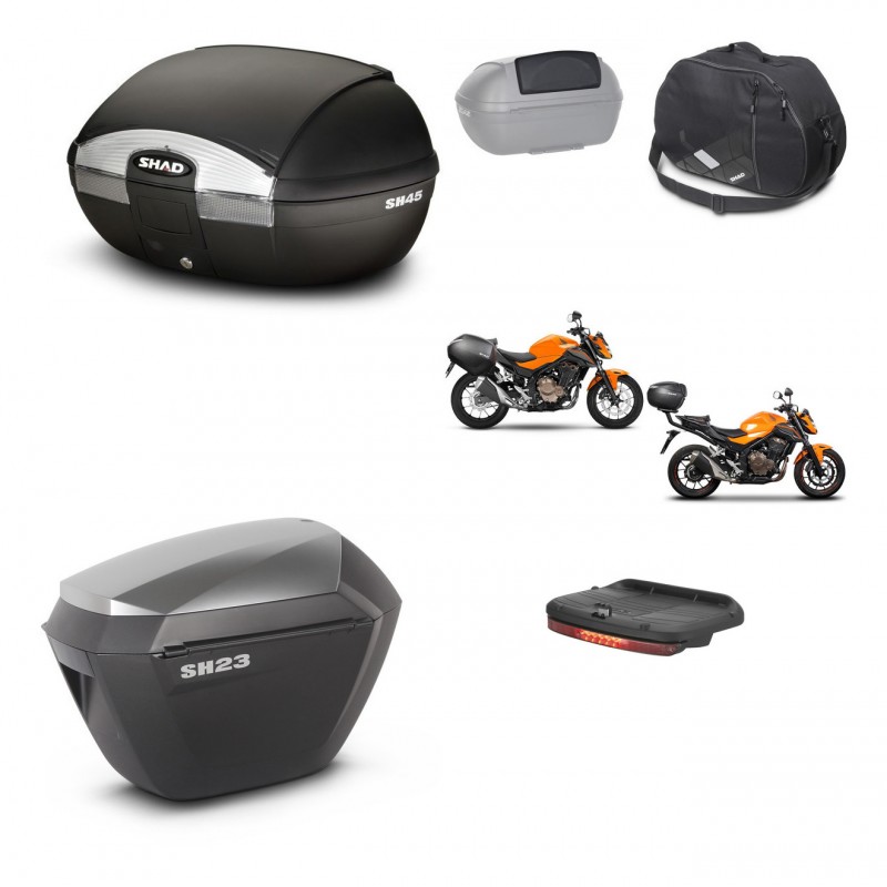 SHAD Maletas sh23 alu + soporte montaje baul SH45 accesorios KIT-460790