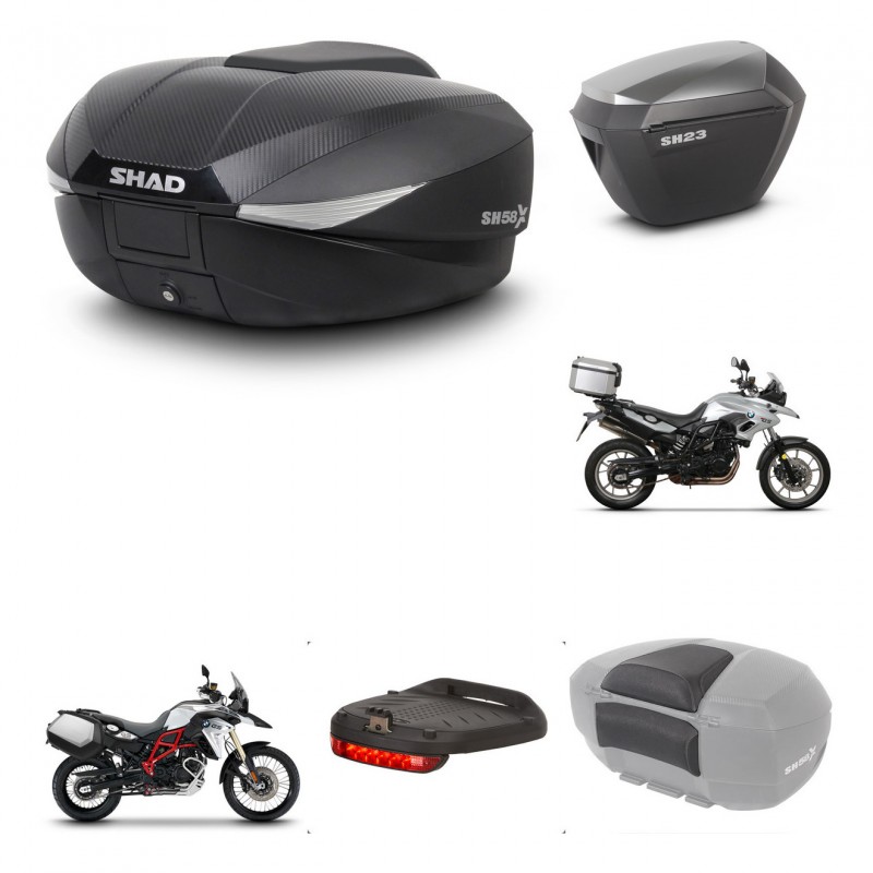 SHAD SH23 alu suitcases + mounting bracket SH58 trunk accessories KIT-460796