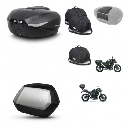 SHAD SH35 PREMIUM suitcases + mounting bracket SH58 trunk accessories KIT-460801