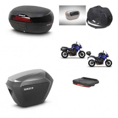 SHAD Maletas sh23 alu + soporte montaje baul SH46 accesorios 45 L KIT-460803