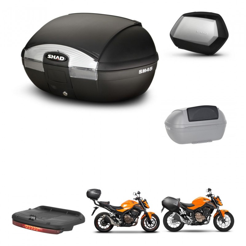 SHAD Maletas SH35 PREMIUM + soporte montaje baul SH45 accesorios KIT-460810