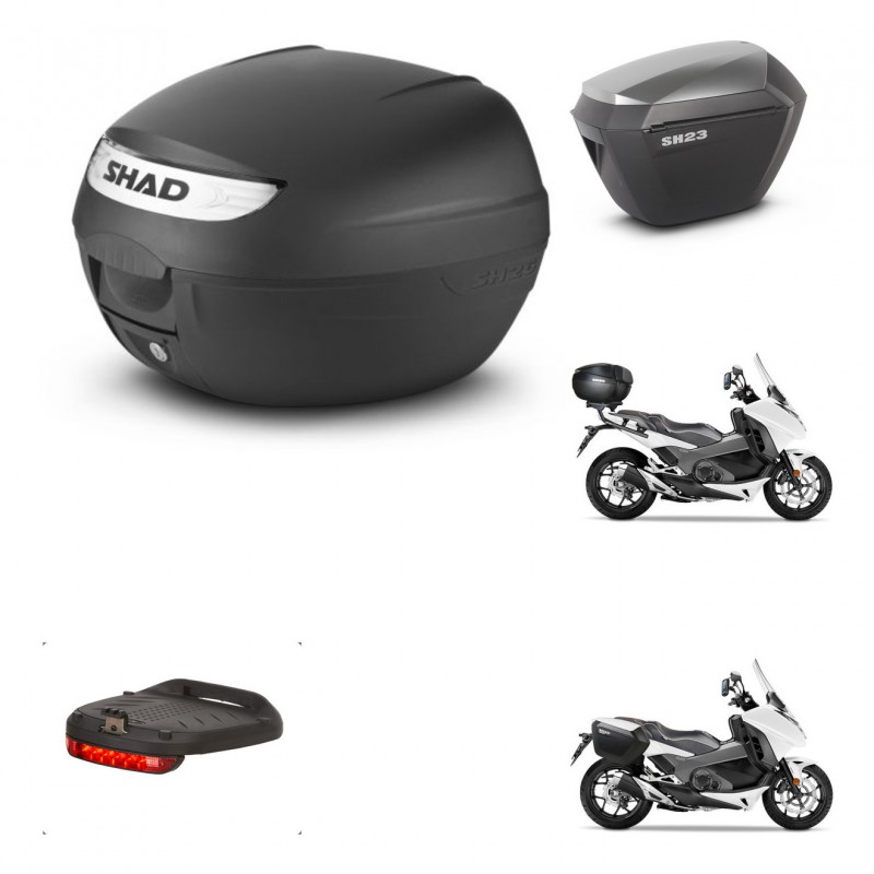 SHAD SH23 alu suitcases + mounting bracket SH26 trunk accessories KIT-460814