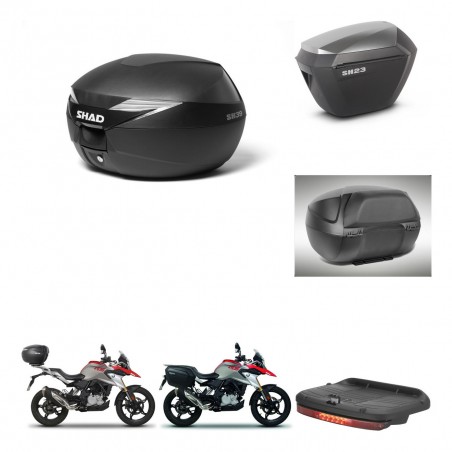 SHAD SH23 alu suitcases + mounting bracket SH39 trunk accessories KIT-460847