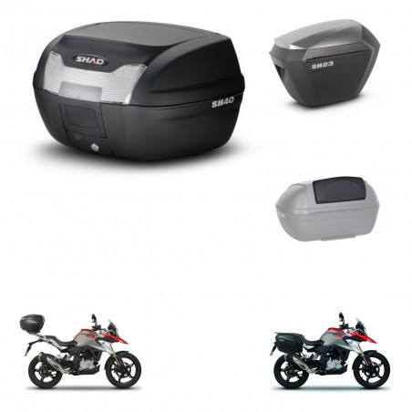 SHAD SH23 alu suitcases + mounting bracket SH40 trunk accessories KIT-460893