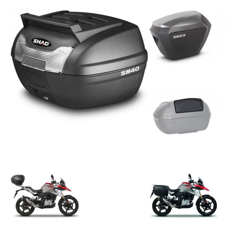 SHAD SH23 alu suitcases + mounting bracket SH40 top grill trunk accessories KIT-460941