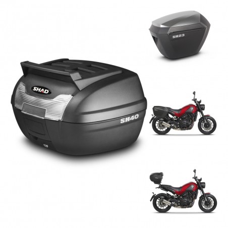 SHAD Maletas sh23 alu + soporte montaje baul SH40 parrilla superior KIT-460945