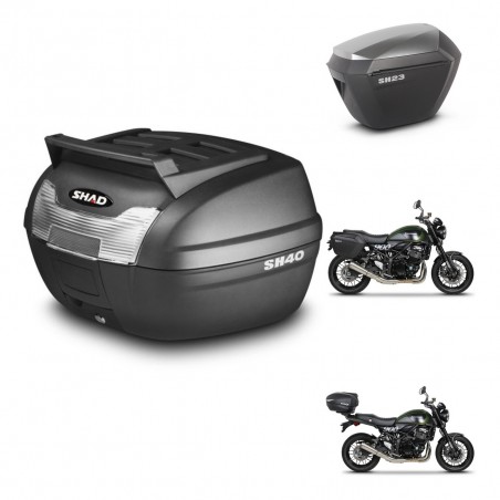 SHAD Maletas sh23 alu + soporte montaje baul SH40 parrilla superior KIT-460953