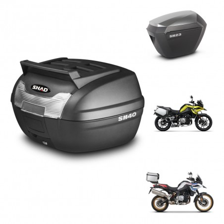 SHAD Maletas sh23 alu + soporte montaje baul SH40 parrilla superior KIT-460961