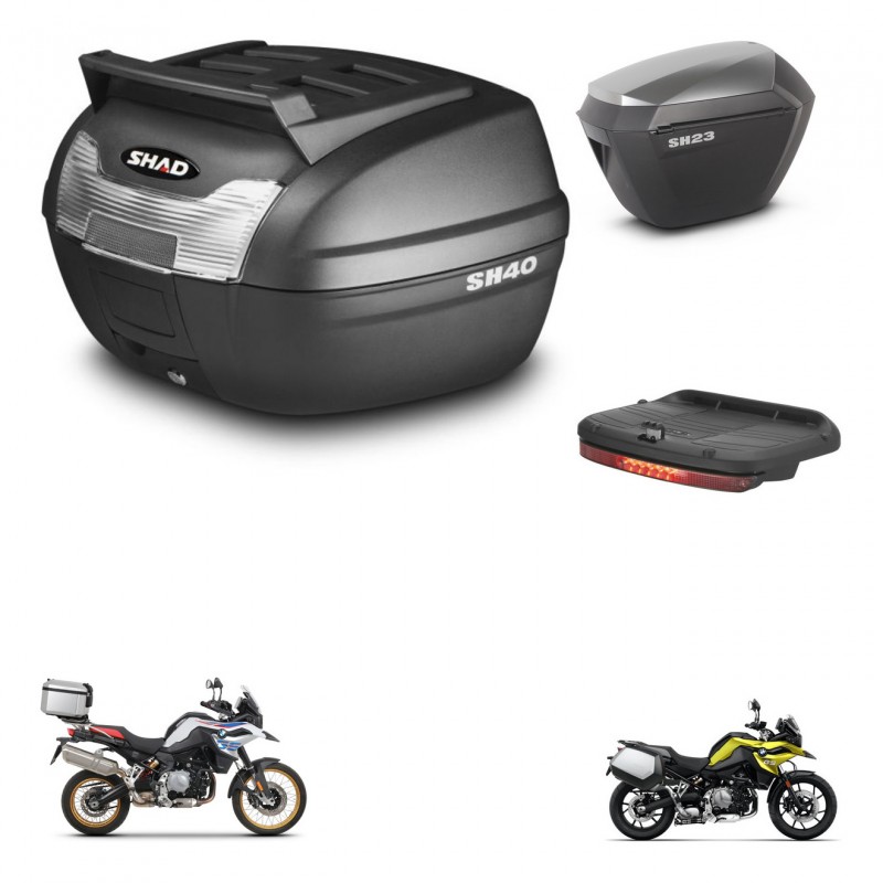SHAD Maletas sh23 alu + soporte montaje baul SH40 parrilla superior accesorios KIT-460963