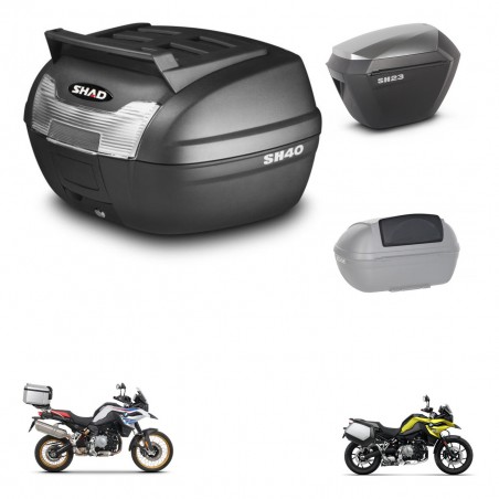 SHAD Maletas sh23 alu + soporte montaje baul SH40 parrilla superior accesorios KIT-460965