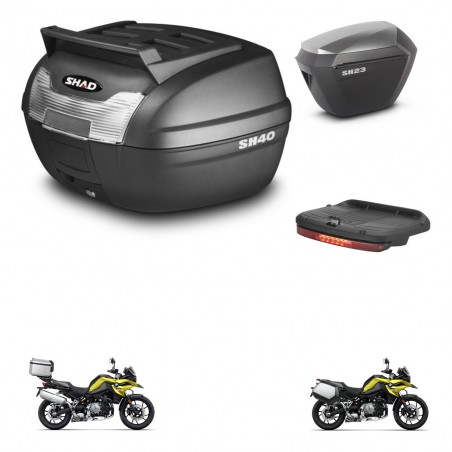 SHAD Maletas sh23 alu + soporte montaje baul SH40 parrilla superior accesorios KIT-460979