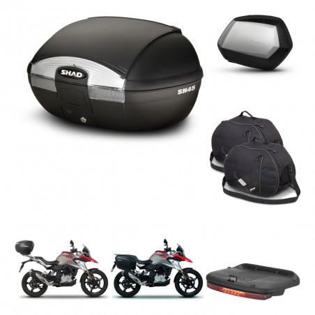 SHAD Maletas SH35 PREMIUM + soporte montaje baul SH45 accesorios KIT-461000