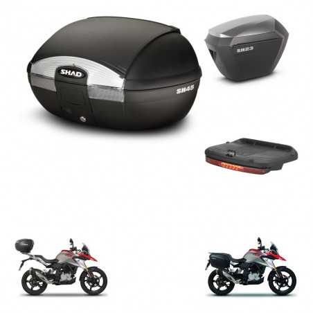 SHAD Maletas sh23 alu + soporte montaje baul SH45 accesorios KIT-461001
