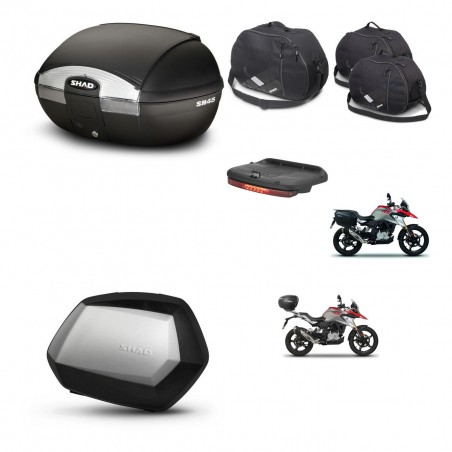 SHAD Maletas SH35 PREMIUM + soporte montaje baul SH45 accesorios KIT-461012