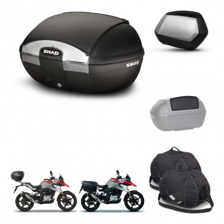 SHAD Maletas SH35 PREMIUM + soporte montaje baul SH45 accesorios KIT-461018