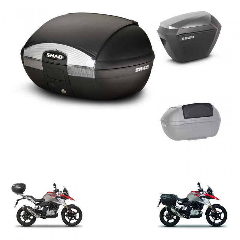 SHAD SH23 alu suitcases + mounting bracket SH45 trunk accessories KIT-461019