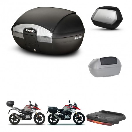 SHAD Maletas SH35 PREMIUM + soporte montaje baul SH45 accesorios KIT-461023