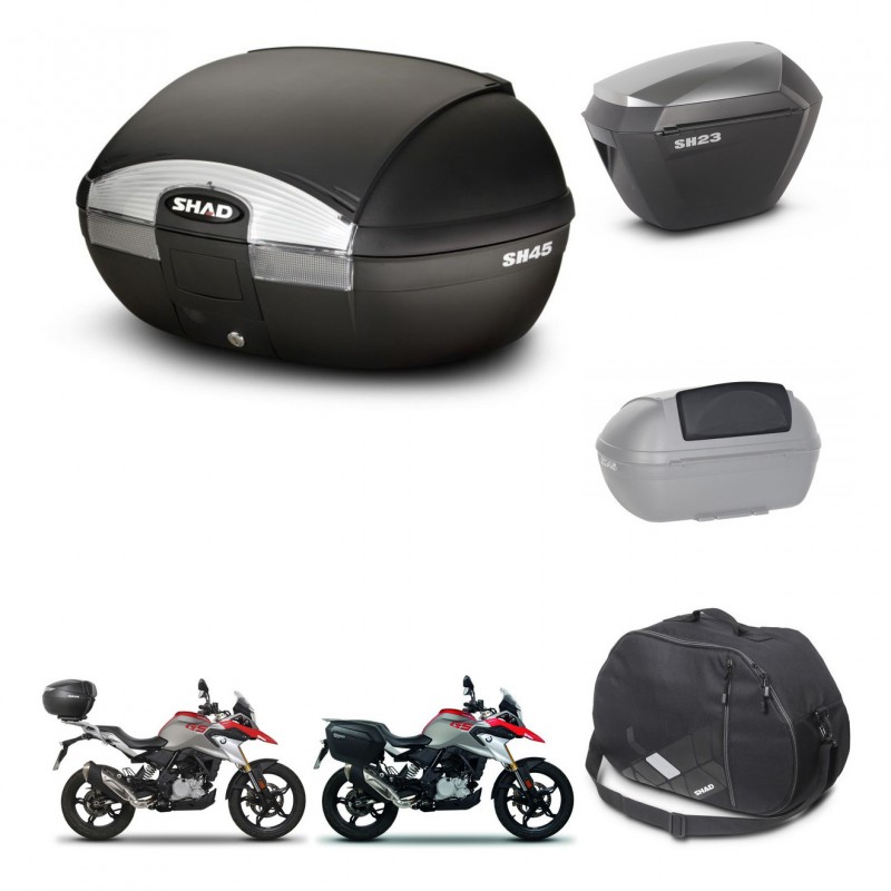 SHAD SH23 alu suitcases + mounting bracket SH45 trunk accessories KIT-461031