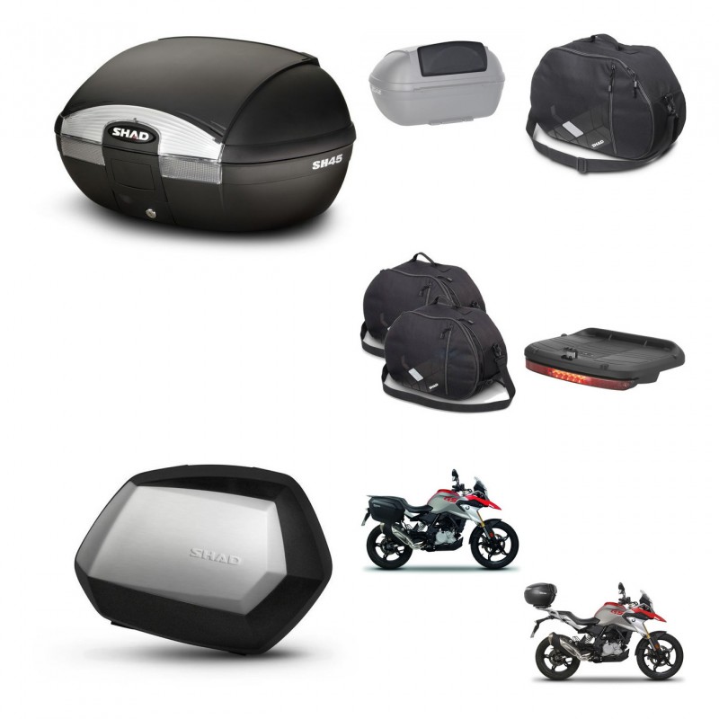 SHAD SH35 PREMIUM suitcases + mounting bracket SH45 trunk accessories KIT-461036
