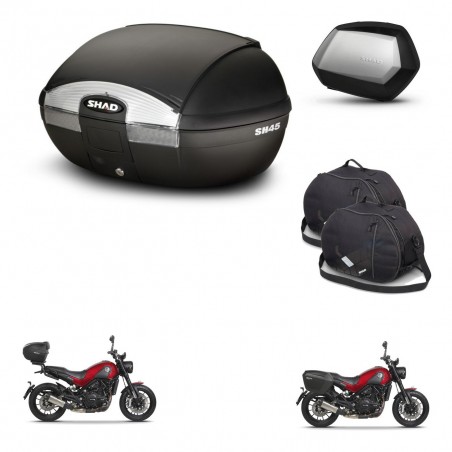 SHAD Maletas SH35 PREMIUM + soporte montaje baul SH45 accesorios KIT-461042