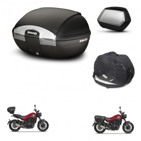 SHAD Maletas SH35 PREMIUM + soporte montaje baul SH45 accesorios KIT-461053