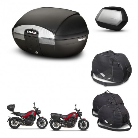 SHAD Maletas SH35 PREMIUM + soporte montaje baul SH45 accesorios KIT-461054