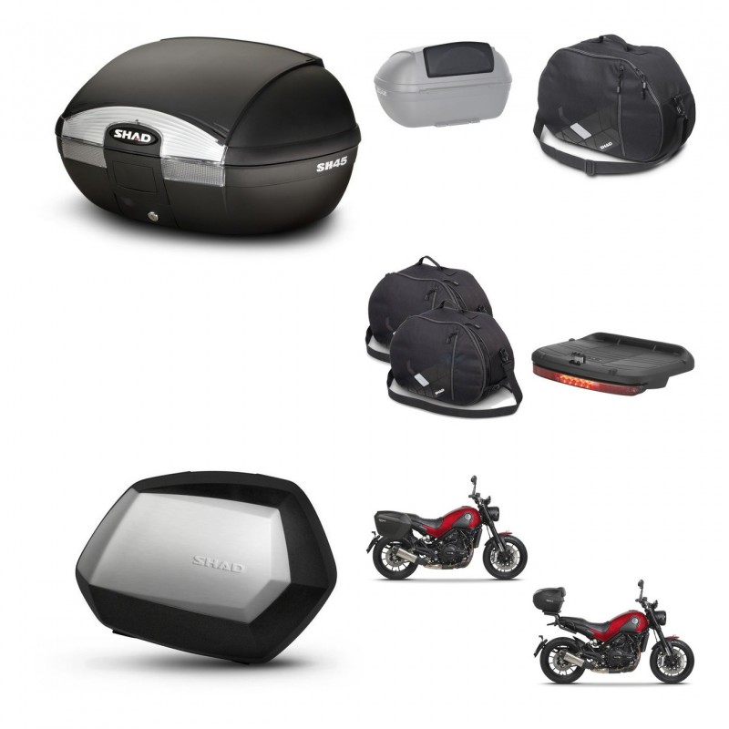 SHAD SH35 PREMIUM suitcases + mounting bracket SH45 trunk accessories KIT-461084