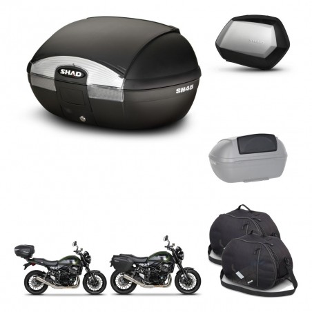SHAD Maletas SH35 PREMIUM + soporte montaje baul SH45 accesorios KIT-461114
