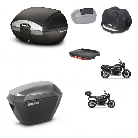 SHAD SH23 alu suitcases + mounting bracket SH45 trunk accessories KIT-461133