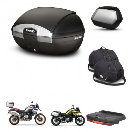 SHAD Maletas SH35 PREMIUM + soporte montaje baul SH45 accesorios KIT-461144