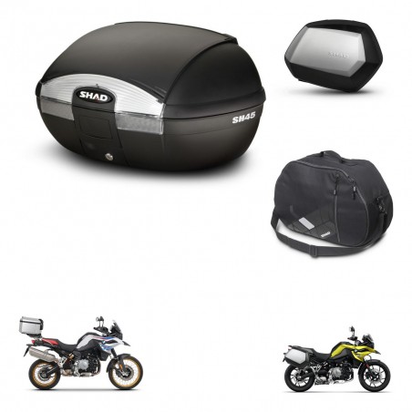 SHAD Maletas SH35 PREMIUM + soporte montaje baul SH45 accesorios KIT-461149