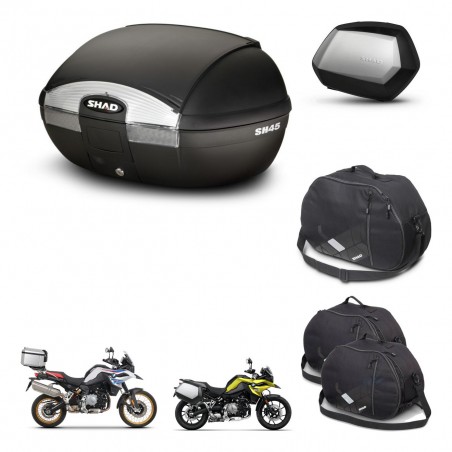 SHAD Maletas SH35 PREMIUM + soporte montaje baul SH45 accesorios KIT-461150