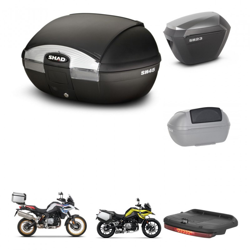 SHAD SH23 alu suitcases + mounting bracket SH45 trunk accessories KIT-461169