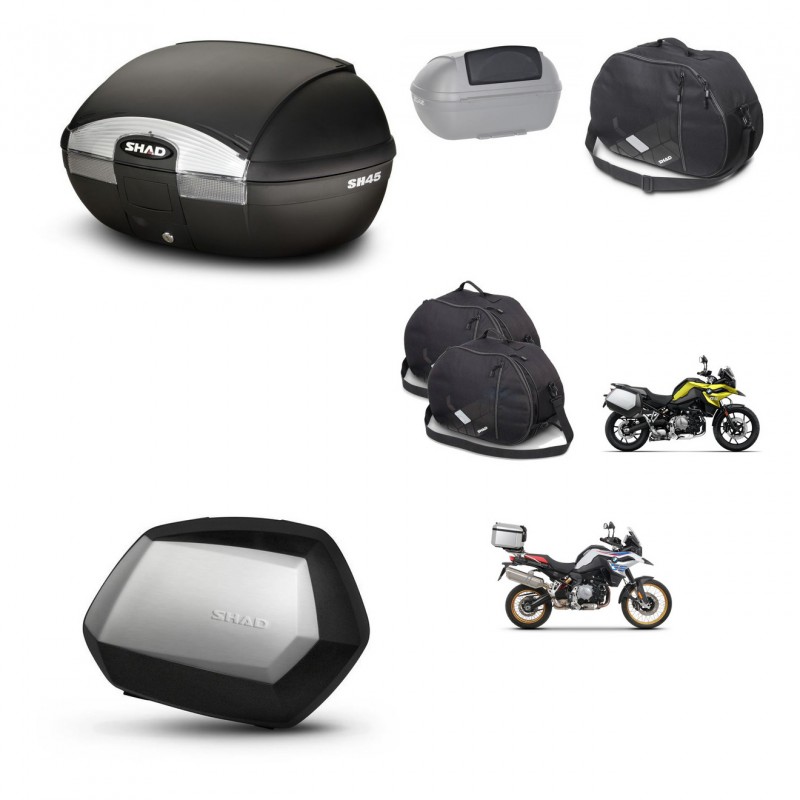 SHAD SH35 PREMIUM suitcases + mounting bracket SH45 trunk accessories KIT-461174