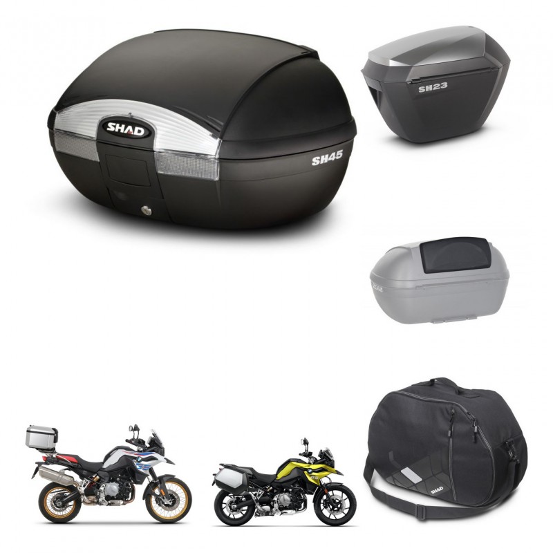 SHAD SH23 alu suitcases + mounting bracket SH45 trunk accessories KIT-461175