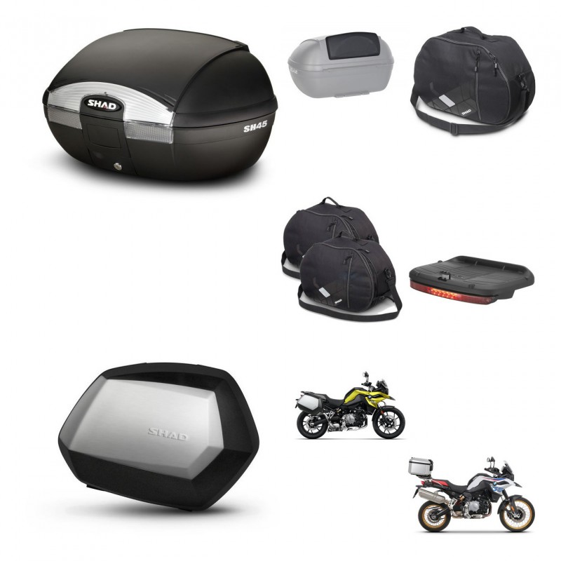 SHAD SH35 PREMIUM suitcases + mounting bracket SH45 trunk accessories KIT-461180