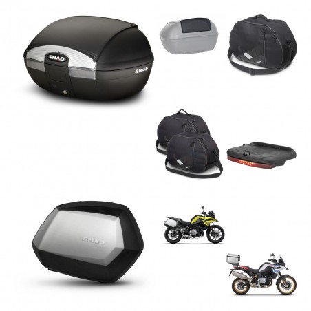 SHAD Maletas SH35 PREMIUM + soporte montaje baul SH45 accesorios KIT-461180