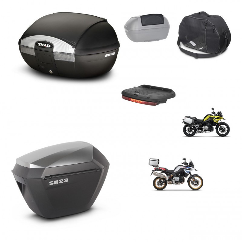 SHAD Maletas sh23 alu + soporte montaje baul SH45 accesorios KIT-461181