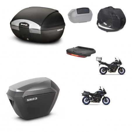 SHAD SH23 alu suitcases + mounting bracket SH45 trunk accessories KIT-461229