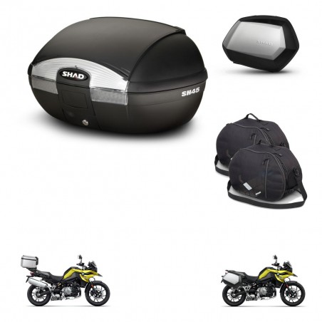 SHAD Maletas SH35 PREMIUM + soporte montaje baul SH45 accesorios KIT-461234