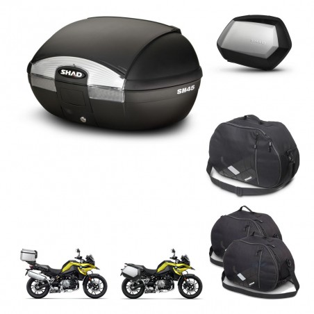 SHAD SH35 PREMIUM suitcases + mounting bracket SH45 trunk accessories KIT-461246
