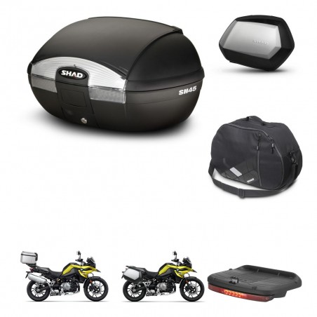 SHAD Maletas SH35 PREMIUM + soporte montaje baul SH45 accesorios KIT-461251
