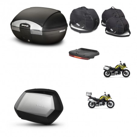 SHAD Maletas SH35 PREMIUM + soporte montaje baul SH45 accesorios KIT-461252