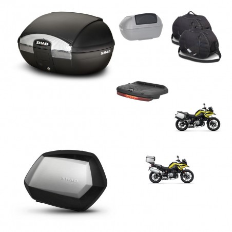 SHAD Maletas SH35 PREMIUM + soporte montaje baul SH45 accesorios KIT-461264
