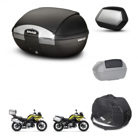 SHAD SH35 PREMIUM suitcases + mounting bracket SH45 trunk accessories KIT-461269