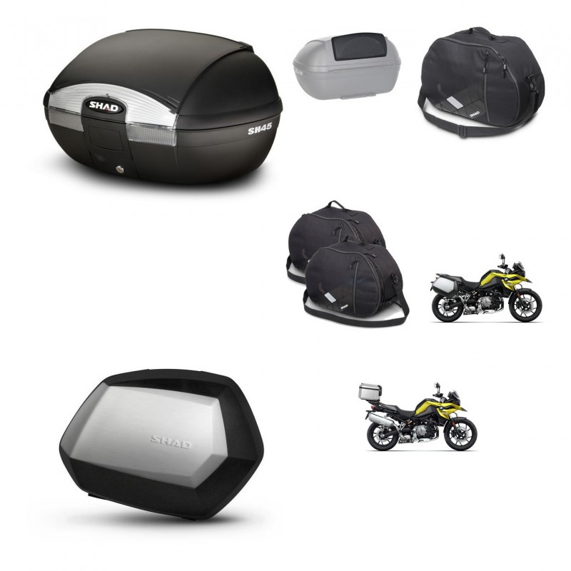 SHAD SH35 PREMIUM suitcases + mounting bracket SH45 trunk accessories KIT-461270