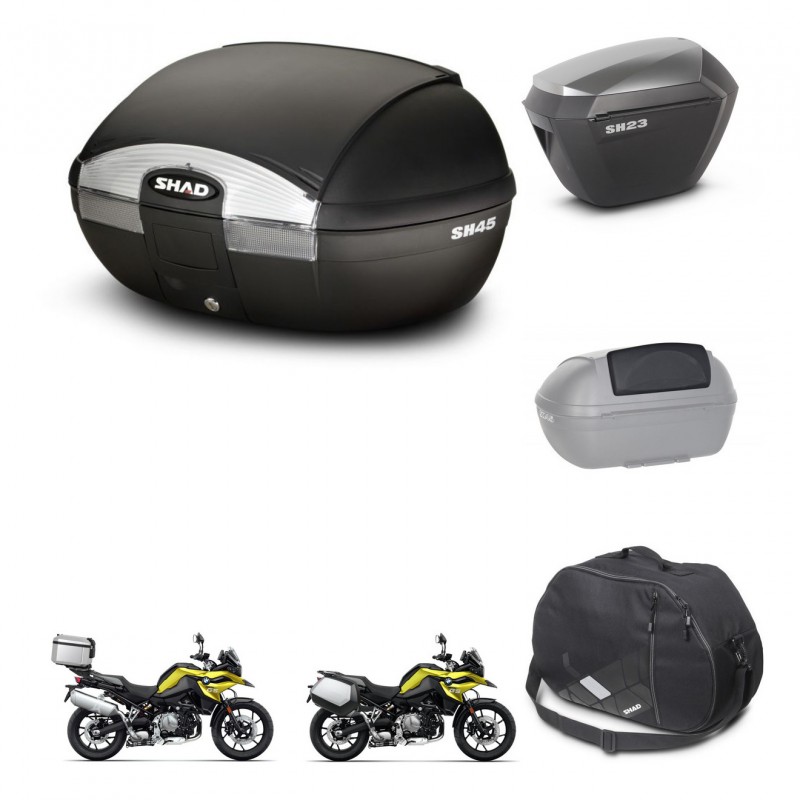 SHAD SH23 alu suitcases + mounting bracket SH45 trunk accessories KIT-461271