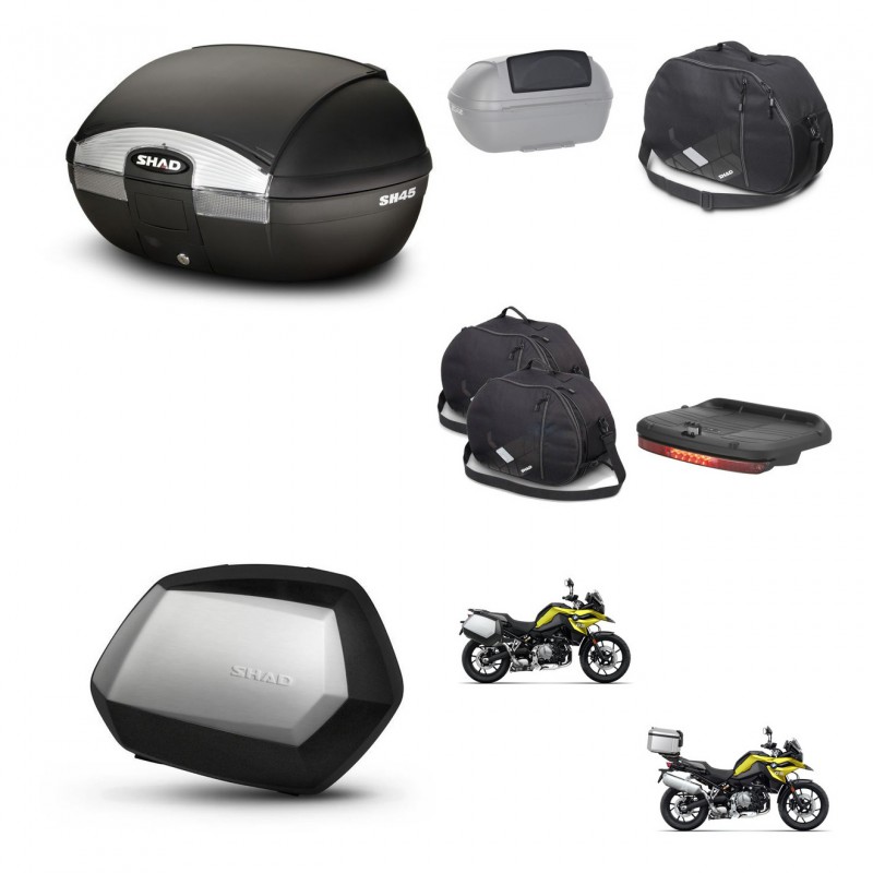 SHAD SH35 PREMIUM suitcases + mounting bracket SH45 trunk accessories KIT-461276