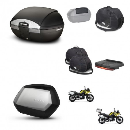 SHAD Maletas SH35 PREMIUM + soporte montaje baul SH45 accesorios KIT-461276